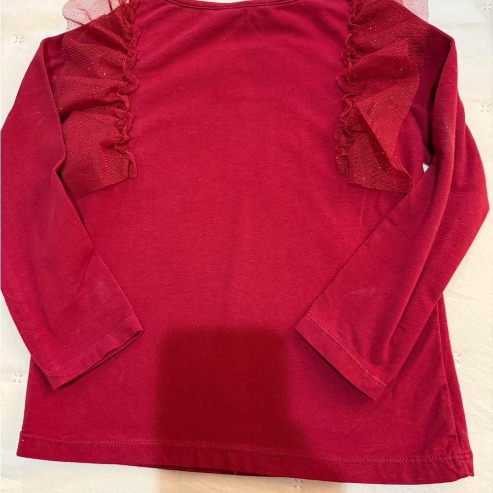 H&M Maroon Red  Girl’s Christmas Party Sparkling Skirt and Top Size 3T - Picture 3 of 8